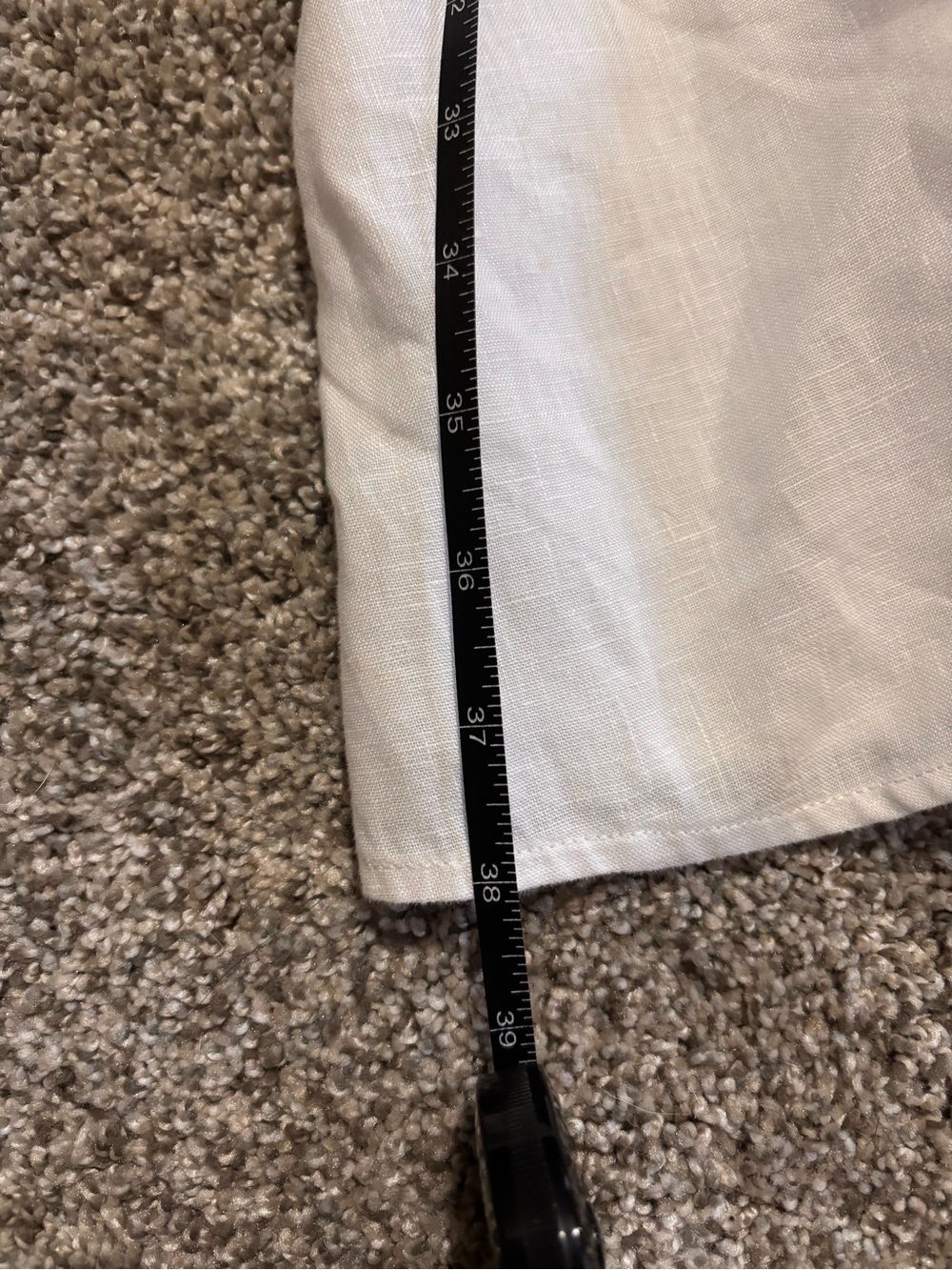 Eileen Fisher White Linen Mandarin-Collar Shirt Dress - Picture 5 of 6